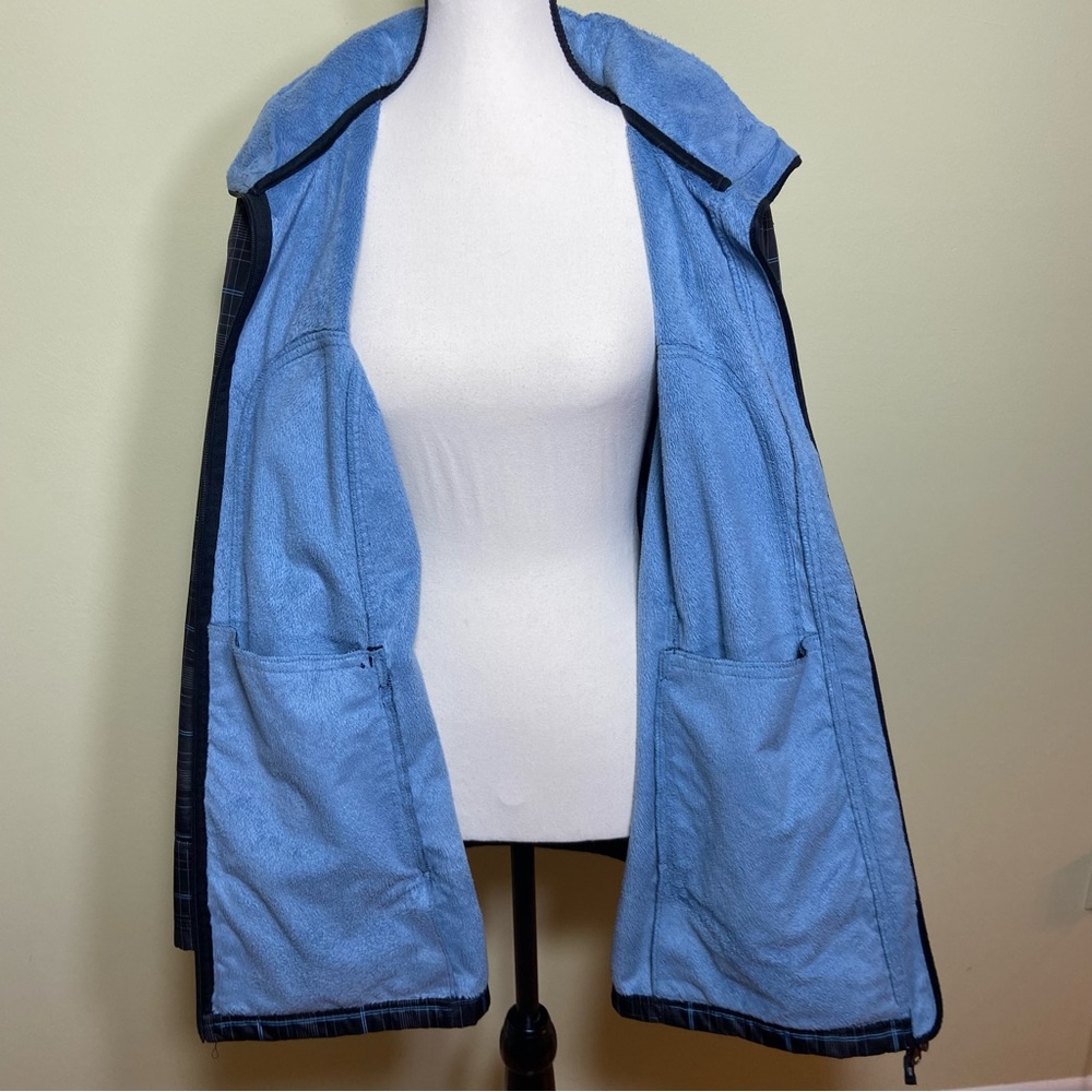 Free Country Black, Grey and Blue Plaid pattern Waterproof Rain Jacket size XL - Picture 6 of 16
